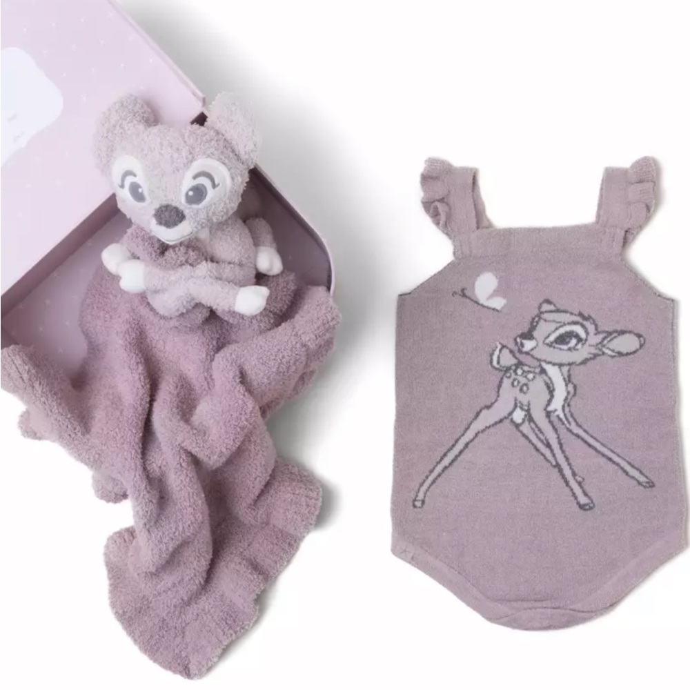 Barefoot dreams Disney infant outfit, blanket, and stuffed animal